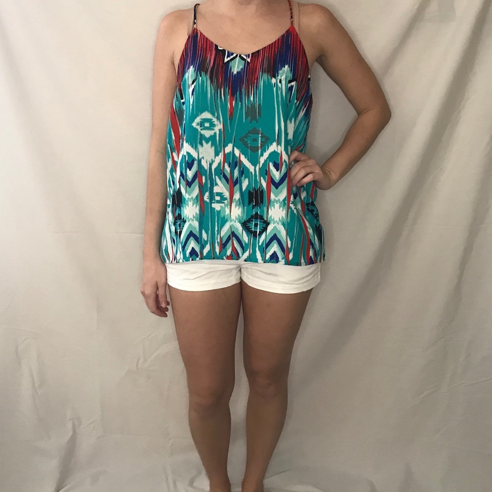 Red blue sheer tank - Picture 6 of 7